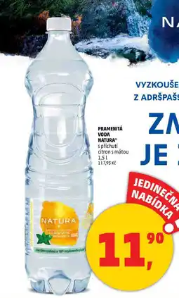 Penny Market PRAMENITÁ VODA NATURA s příchutí citron s mátou, 1,5 l nabídka