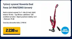 Datart Tyčový vysavač Rowenta Dual Force 2v1 RH6753WO červený nabídka
