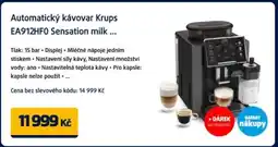 Datart Automatický kávovar Krups EA912HFO Sensation milk nabídka