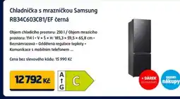 Datart Chladnička s mrazničkou Samsung RB34C603CB1/EF černá nabídka