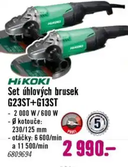Hornbach HIKOKI Set úhlových brusek G23ST+G13ST nabídka