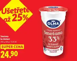 Lidl Smetana ke šlehání nabídka