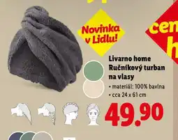 Lidl Livarno home ručníkový turban na lvasy nabídka
