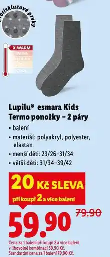 Lidl Lupilu esmara kids termo ponožky nabídka