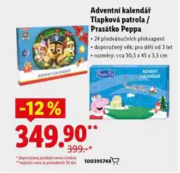 Lidl Adventní kalendár prasátko peppa nabídka