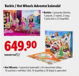 Lidl Hot wheels adventní kalendár nabídka