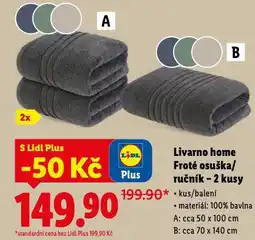 Lidl Livarno home froté ručník nabídka