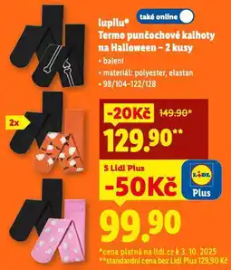 Lidl Lupilu termo punčochové kalhoty na halloween nabídka