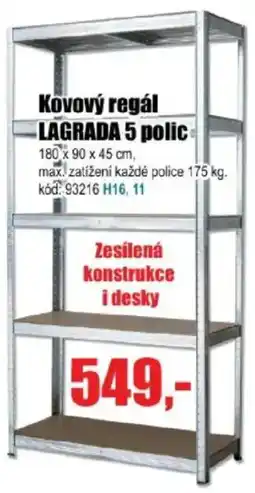 EVA Kovový regál LAGRADA 5 polic nabídka