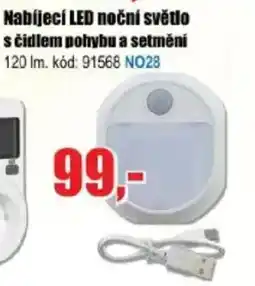 EVA Nabíjecí LED noční světlo s čidlem pohybu a setmění nabídka