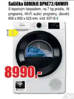 EVA Sušička GORENJE DPNE72/GNWIFI nabídka