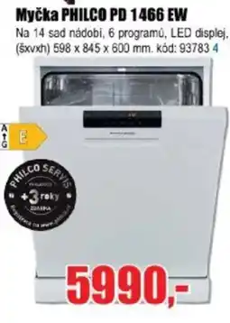 EVA Myčka PHILCO PD 1466 EW nabídka