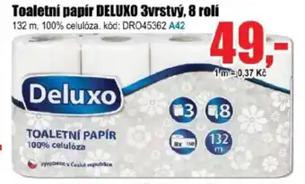 EVA Toaletní papír DELUXO 3vrstvý, 8 rolí nabídka