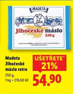 Lidl MADETA Jihočeské máslo retro nabídka