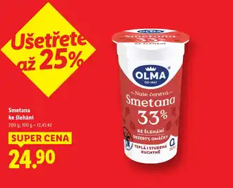 Lidl OLMA Smetana ke šlehání nabídka