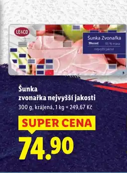 Lidl Šunka Zvonařka zvonařka nejvyšší jakosti nabídka
