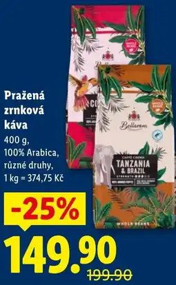 Lidl Pražená zrnková káva nabídka