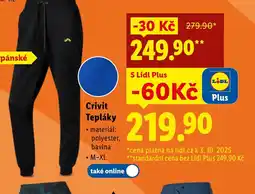 Lidl Crivit Tepláky nabídka