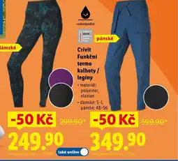 Lidl Crivit Funkční termo kalhoty / legíny nabídka