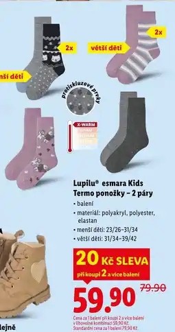 Lidl LupiluⓇ Esmara Kids Termo ponožky - 2 páry nabídka