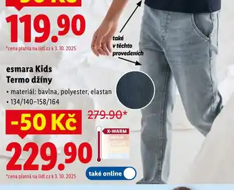 Lidl Esmara Kids Termo džíny nabídka