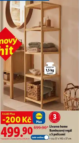 Lidl Livarno home Bambusový regál s 5 policemi nabídka