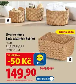 Lidl Livarno home Sada úložných košíků nabídka
