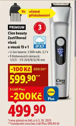 Lidl Cien beauty Zastřihovač vlasů a vousů 15 v1 nabídka