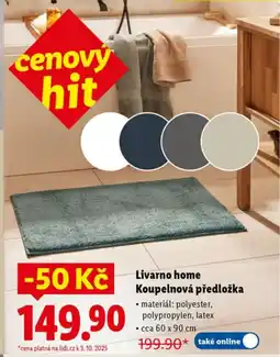 Lidl Livarno home Koupelnová předložka nabídka