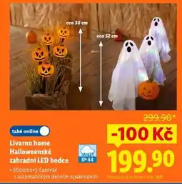Lidl Livarno home Halloweenské zahradní LED bodce nabídka