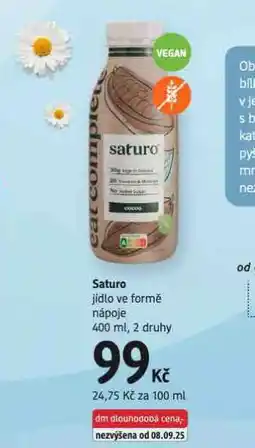 dm drogerie Saturo jídlo ve formě nápoje nabídka