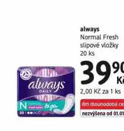 dm drogerie Always dámské vložky nabídka