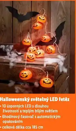 Lidl Halloweenský světelný led řetěz nabídka