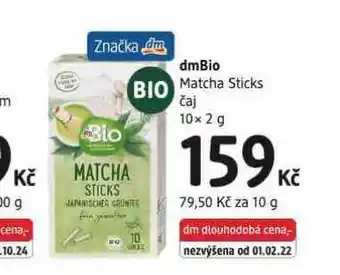dm drogerie Matcha sticks čaj nabídka