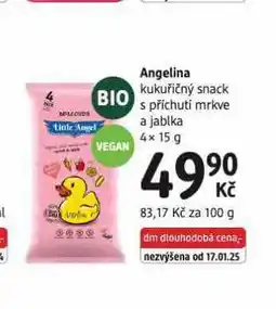 dm drogerie Angelina kukuřičný snack nabídka