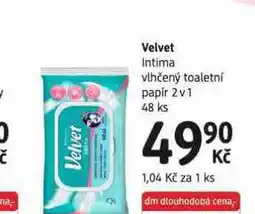 dm drogerie Velvet vlhčený toaletní papír nabídka