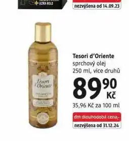 dm drogerie Tesori d'oriente sprchový gel nabídka
