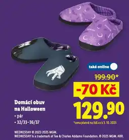 Lidl Domací obuv na halloween nabídka