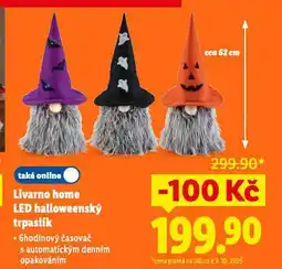 Lidl Livarno home led halloweenský trpaslík nabídka