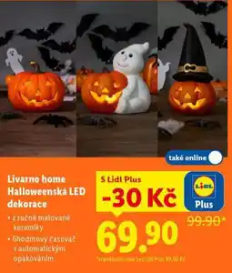 Lidl Livarno home halloweenská led dekorace nabídka