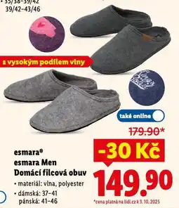 Lidl Esmara esmara men domací filcová obuv nabídka
