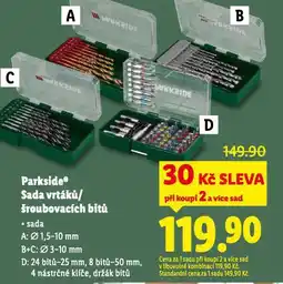 Lidl Parkside sada šroubovacích bitů nabídka