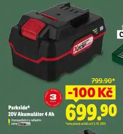 Lidl Parkside 20v akumulátor 4 ah nabídka