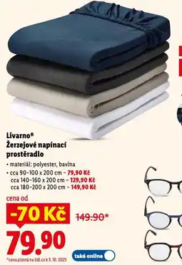 Lidl Livarno žerzejové napínací prostěradlo nabídka