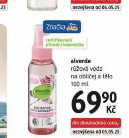 dm drogerie Alverde růžová voda nabídka