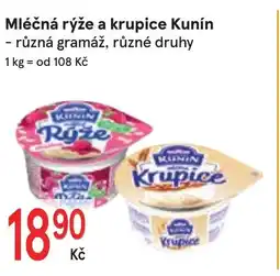 Žabka Mléčná rýže a krupice Kunín nabídka