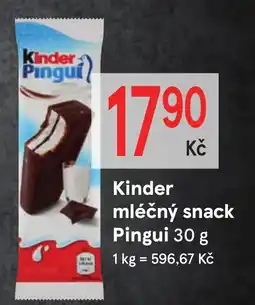 Žabka Kinder mléčný snack Pingui nabídka