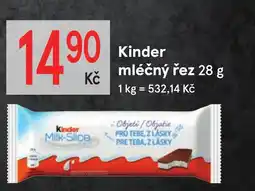 Žabka Kinder mléčný řez nabídka