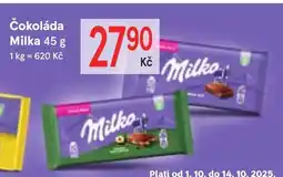 Žabka Čokoláda Milka nabídka