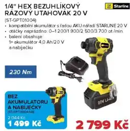 Auto Kelly 1/4" Hex bezuhlíkový rázový utahovák 20 v nabídka